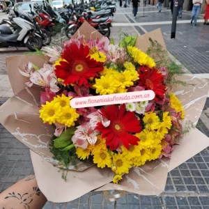 Mixto con 3 gerberas